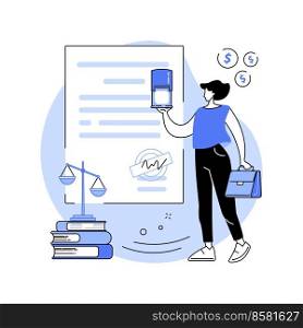 Notary public service isolated cartoon vector illustrations. Brick and mortar bank worker deals with document notarization, business people, financial authority and literacy vector cartoon.. Notary public service isolated cartoon vector illustrations.