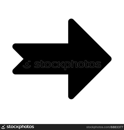 notched arrow, icon on isolated background