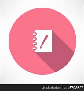 Note and Pen icon. Flat modern style vector illustration