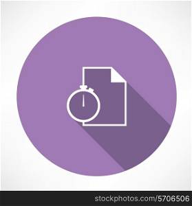 Note and stopwatch. Flat modern style vector illustration