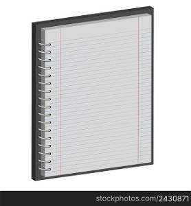 note book paper Notepad, 3D notebook with horizontal lines, vetor template
