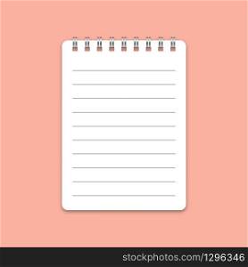 Note book with minimalistic design and flat including shadow. Vector EPS 10
