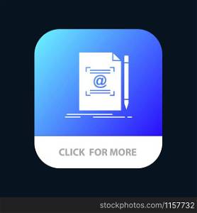 Note, Letter, Text, Mail, Create Mobile App Button. Android and IOS Glyph Version