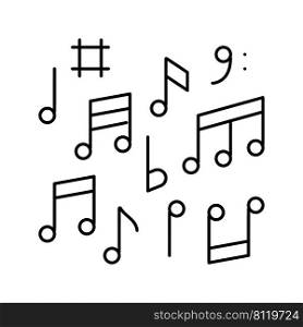 note music line icon vector. note music sign. isolated contour symbol black illustration. note music line icon vector illustration