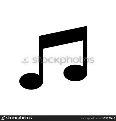 Note music vector icon isolated on white background. Abstract shape. Isolated vector sign symbol. Silhouette design. EPS 10