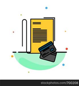 Note, Notebook, Cards, Credit, Abstract Flat Color Icon Template