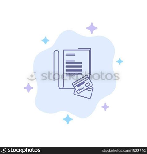 Note, Notebook, Cards, Credit,  Blue Icon on Abstract Cloud Background