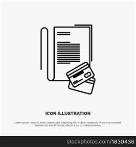 Note, Notebook, Cards, Credit,  Line Icon Vector