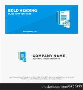 Note, Notebook, Cards, Credit,  SOlid Icon Website Banner and Business Logo Template