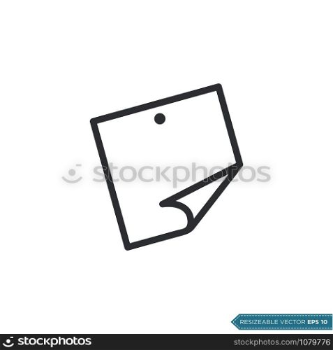 Note Paper, Stationery Education Icon Vector Template Illustration Design