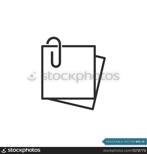 Note Paper, Stationery Education Icon Vector Template Illustration Design