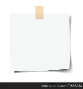 Note Paper With White Background With Gradient Mesh, Vector Illustration. Note Paper With White Background