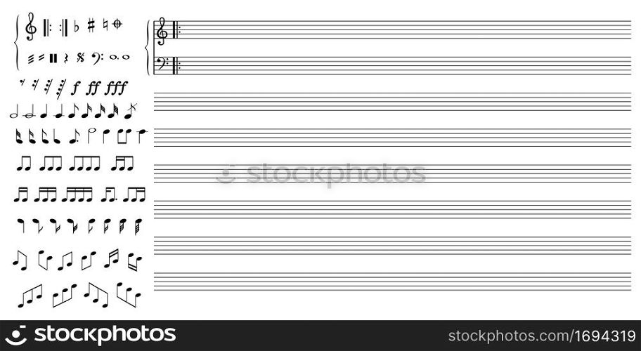 Note stave icon. Music education. Treble clef. Line pattern. Abstract shape. Simple art. Vector illustration. Stock image. EPS 10.. Note stave icon. Music education. Treble clef. Line pattern. Abstract shape. Simple art. Vector illustration. Stock image.