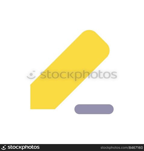 Note taking flat color ui icon. Highlighting, editing text. To-do list writing. Digital notebook. Simple filled element for mobile app. Colorful solid pictogram. Vector isolated RGB illustration. Note taking flat color ui icon