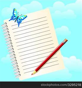 notebook and butterfly