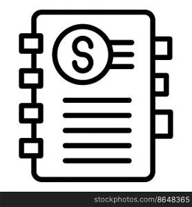 Notebook collateral icon outline vector. Time money. Marketing loan. Notebook collateral icon outline vector. Time money