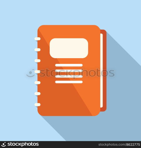 Notebook database icon flat vector. Customer data. Software system. Notebook database icon flat vector. Customer data