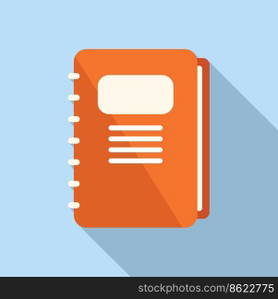 Notebook database icon flat vector. Customer data. Software system. Notebook database icon flat vector. Customer data