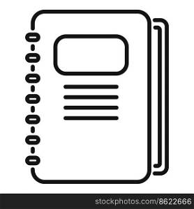 Notebook database icon outline vector. Customer data. Software system. Notebook database icon outline vector. Customer data