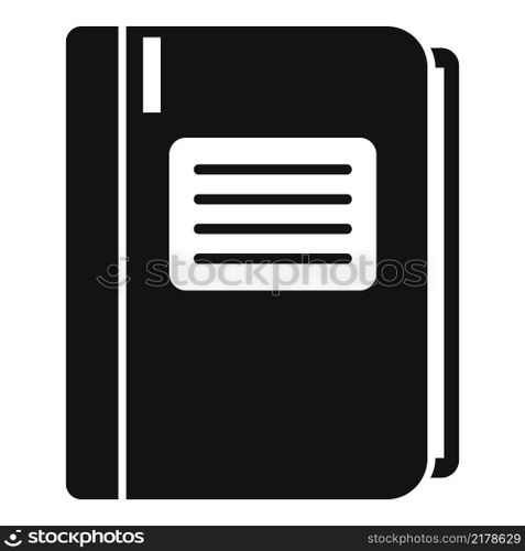Notebook folder icon simple vector. Write paper. Text message. Notebook folder icon simple vector. Write paper
