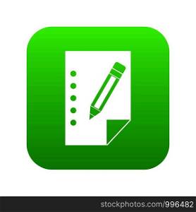 Notebook icon digital green for any design isolated on white vector illustration. Notebook icon digital green