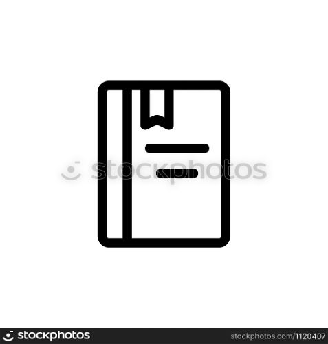 Notebook icon vector. A thin line sign. Isolated contour symbol illustration. Notebook icon vector. Isolated contour symbol illustration