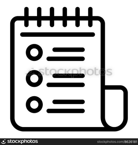 Notebook list icon outline vector. Journal tag. Order store. Notebook list icon outline vector. Journal tag