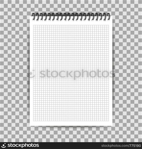 Notebook mockup, with place for your image, text or corporate identity details. Blank mock up with shadow on. Vector illustration.. Notebook mockup, with place for your image, text or corporate identity details. Blank mock up with shadow on. Vector stock illustration.