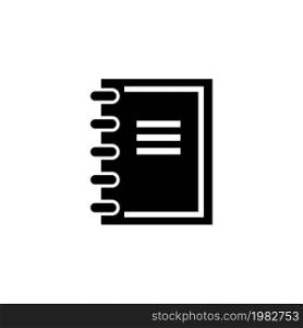 Notebook. Notepad. Flat Vector Icon. Simple black symbol on white background. Notebook. Notepad Flat Vector Icon