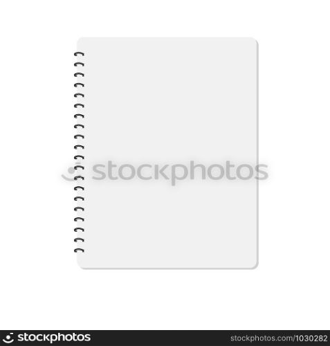 notebook on white background. blank realistic spiral notepad notebook. notebook mockup. spiral notebook symbol.