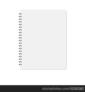notebook on white background. blank realistic spiral notepad notebook. notebook mockup. spiral notebook symbol.