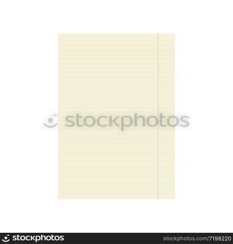 notebook page template isolated white background vector illustration