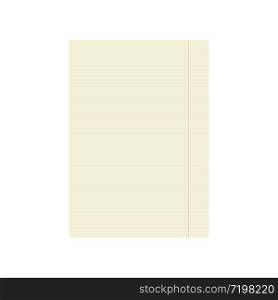 notebook page template isolated white background vector illustration