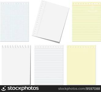 Notebook pages vector image