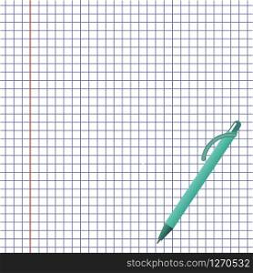 Notebook paper and pen. Vector illustration
