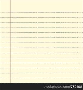 Notebook Paper Background. Paper background. Red lines on white background