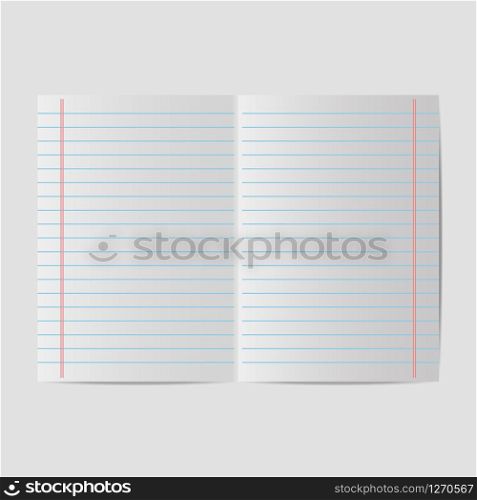 Notebook paper. Lined paper blank sheet vector