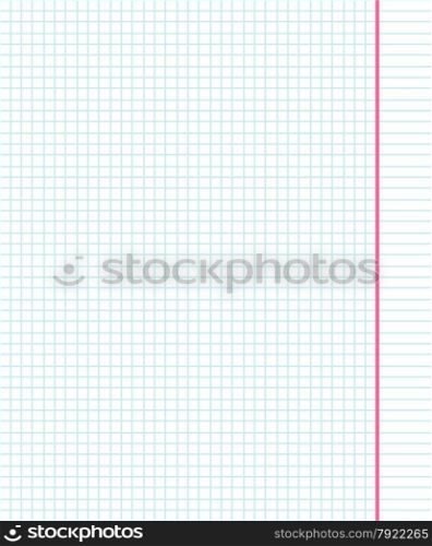 Notebook paper sheet with squares. Education background