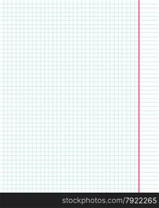 Notebook paper sheet with squares. Education background