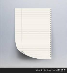 Notebook Paper With Torn Edge Vector Illustration. Realistic Commercial Vertical Background.. Notebook Paper With Torn Edge Vector Illustration
