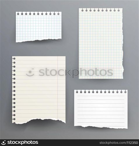 Notebook Papers With Torn Edge. Notebook Paper With Torn Edge Vector Illustration