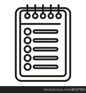 Notebook report icon outline vector. Business document. Money finance. Notebook report icon outline vector. Business document