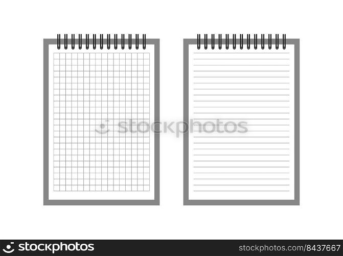notebook spiral. notepad on a spiral cage ruler. Vector illustration. stock image. EPS 10.. notebook spiral. notepad on a spiral cage ruler. Vector illustration. stock image. 