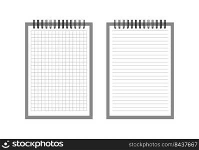 notebook spiral. notepad on a spiral cage ruler. Vector illustration. stock image. EPS 10.. notebook spiral. notepad on a spiral cage ruler. Vector illustration. stock image. 