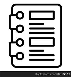 Notebook study icon outline vector. Case research. Success learn. Notebook study icon outline vector. Case research