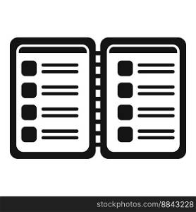 Notebook task schedule icon simple vector. Person event. Busy agenda. Notebook task schedule icon simple vector. Person event