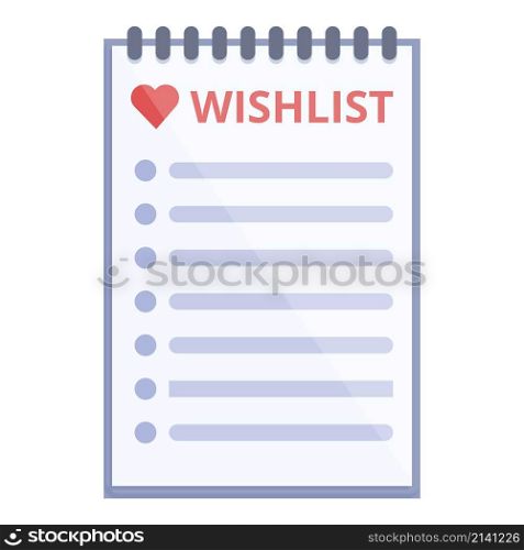 Notebook wishlist icon cartoon vector. Store order. Write paper. Notebook wishlist icon cartoon vector. Store order