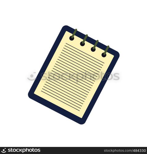 Notebook with a spring icon isolated on white background. Notebook with a spring icon