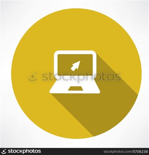 notebook with cursor icon. Flat modern style vector illustration
