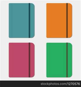 Notebook with elastic band. Vector illustration
